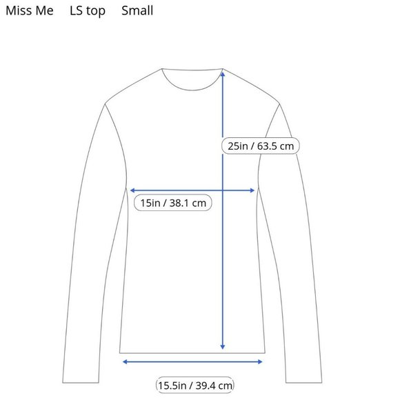 Miss Me Small Grey Long Sleeve T-Shirt Rhinestones - Picture 4 of 4